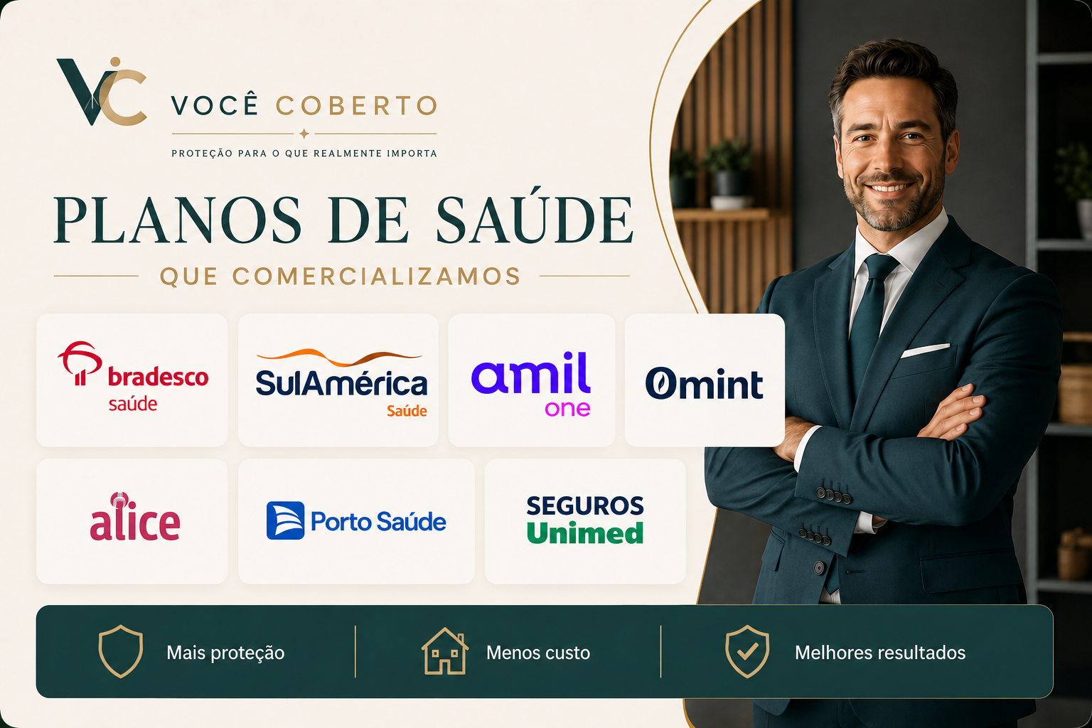 Planos de saúde que comercializamos - Bradesco Saúde, SulAmérica, Amil One, Omint, Alice, Porto Saúde e Seguros Unimed